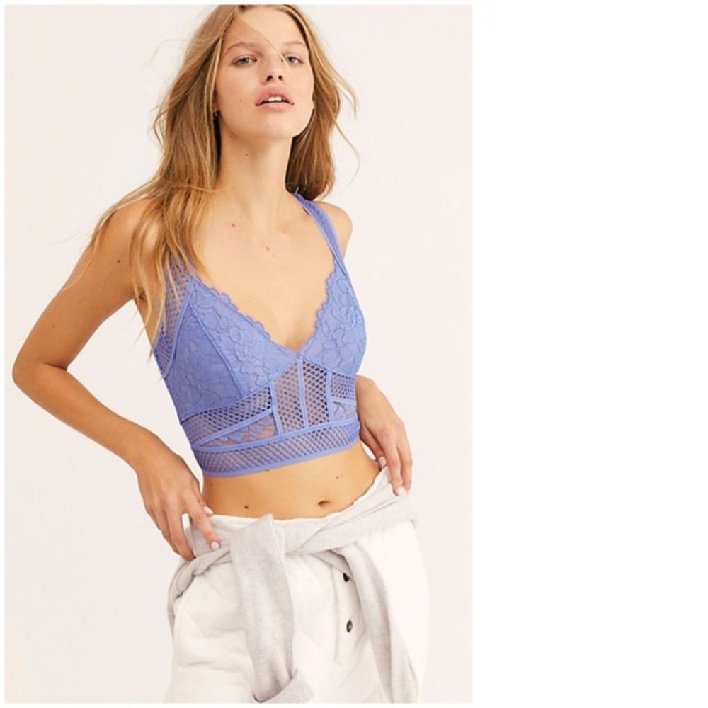 FREE PEOPLE Sitting Pretty Lace Brami Bralette M - Picture 3 of 5